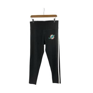 Miami Dolphins Women's Centerline Knit Leggings Charcoal Workout Yoga Large
